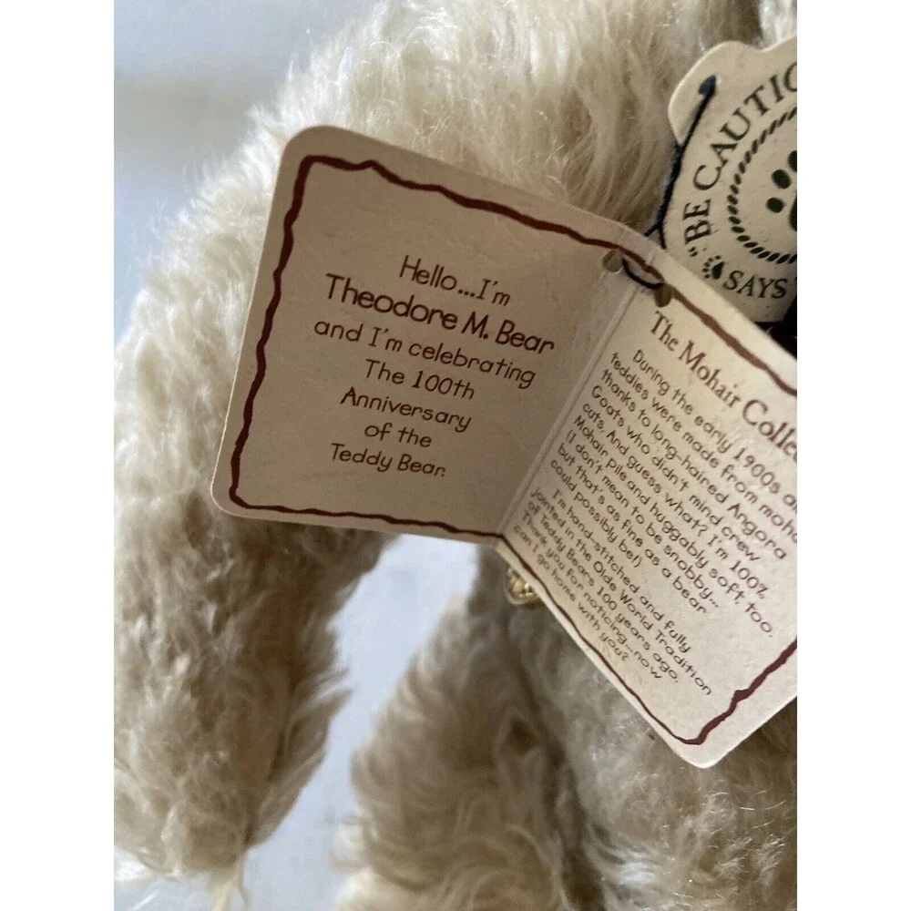 Boyds Bears‎ 100th Anniversary Mohair Collection Theodore M Bear Signed Tag
